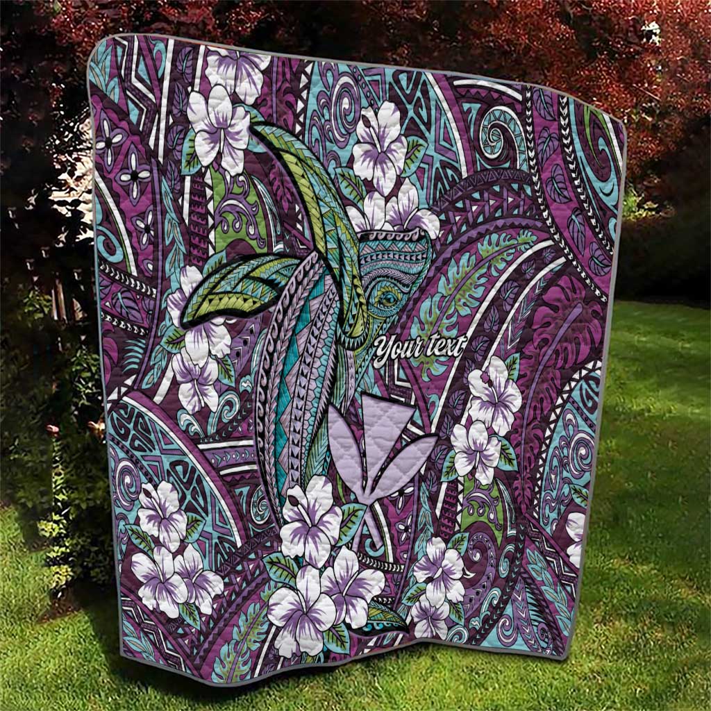 Personalised Hawaii Tribal Humpback Whale Quilt Poni Hibiscus Seamless Pattern