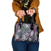 Personalised Hawaii Tribal Humpback Whale Shoulder Handbag Poni Hibiscus Seamless Pattern