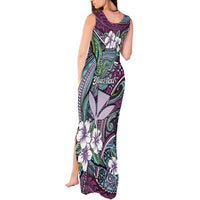 Personalised Hawaii Tribal Humpback Whale Tank Maxi Dress Poni Hibiscus Seamless Pattern