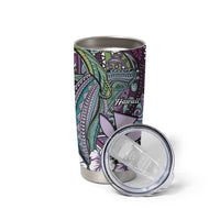 Personalised Hawaii Tribal Humpback Whale Tumbler Cup Poni Hibiscus Seamless Pattern