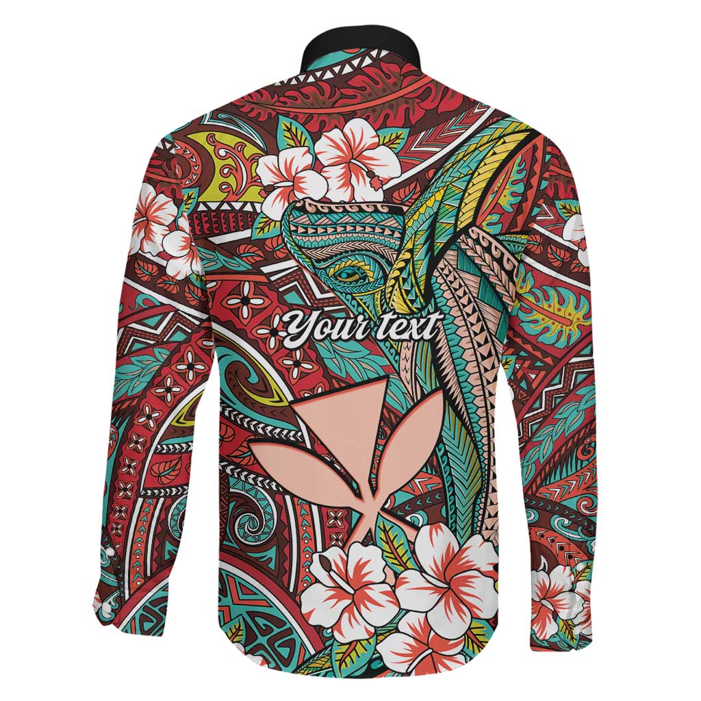 Personalised Hawaii Tribal Humpback Whale Family Matching Off Shoulder Short Dress and Hawaiian Shirt Ulaula Hibiscus Seamless Pattern LT9 - Polynesian Pride