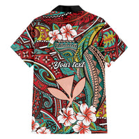 Personalised Hawaii Tribal Humpback Whale Family Matching Summer Maxi Dress and Hawaiian Shirt Ulaula Hibiscus Seamless Pattern LT9 - Polynesian Pride