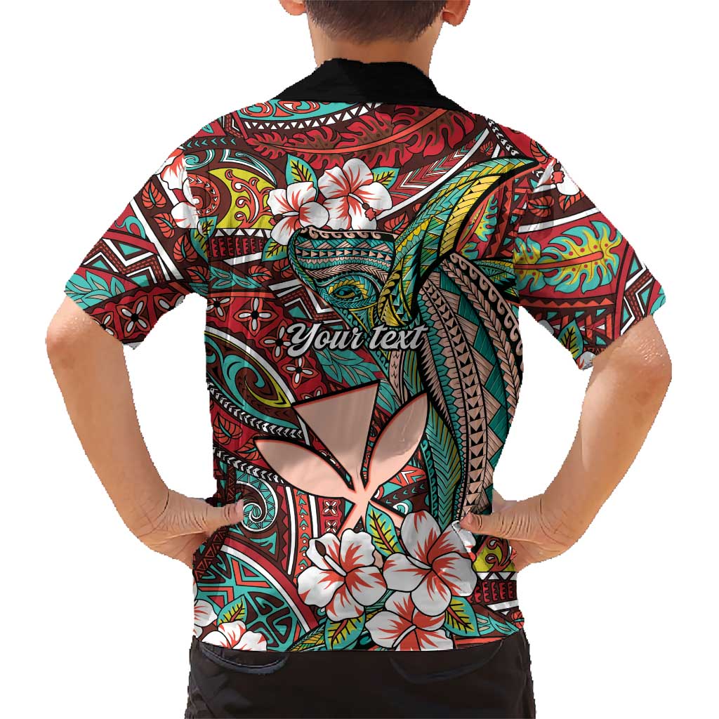 Personalised Hawaii Tribal Humpback Whale Family Matching Tank Maxi Dress and Hawaiian Shirt Ulaula Hibiscus Seamless Pattern LT9 - Polynesian Pride