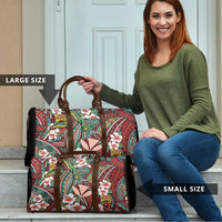 Personalised Hawaii Tribal Humpback Whale Travel Bag Ulaula Hibiscus Seamless Pattern