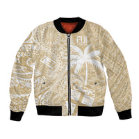 Custom Indo Fijians Bomber Jacket Fiji ke Hindustani Polyneisan Paisley Beige Style