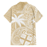 Custom Indo Fijians Family Matching Tank Maxi Dress and Hawaiian Shirt Fiji ke Hindustani Polyneisan Paisley Beige Style