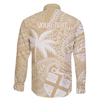 Custom Indo Fijians Family Matching Tank Maxi Dress and Hawaiian Shirt Fiji ke Hindustani Polyneisan Paisley Beige Style