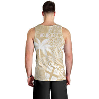 Custom Indo Fijians Men Tank Top Fiji ke Hindustani Polyneisan Paisley Beige Style