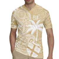 Custom Indo Fijians Rugby Jersey Fiji ke Hindustani Polyneisan Paisley Beige Style