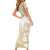 Custom Indo Fijians Short Sleeve Bodycon Dress Fiji ke Hindustani Polyneisan Paisley Beige Style