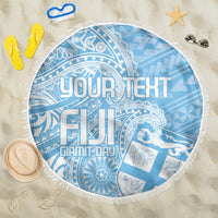 Custom Indo Fijians Beach Blanket Fiji ke Hindustani Polyneisan Paisley Blue Style