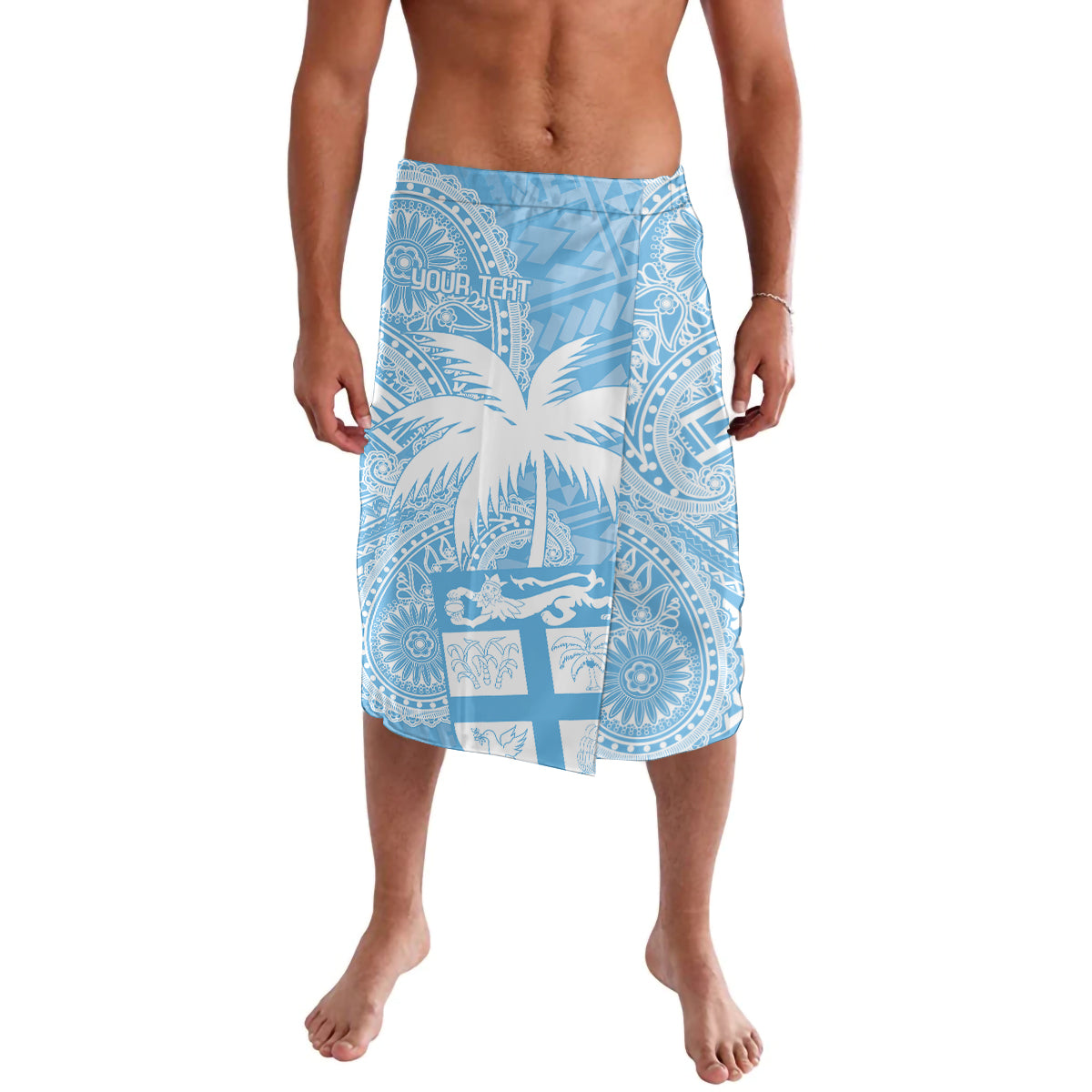 Custom Indo Fijians Lavalava Fiji ke Hindustani Polyneisan Paisley Blue Style