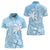 Custom Indo Fijians Women Polo Shirt Fiji ke Hindustani Polyneisan Paisley Blue Style