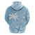 Custom Indo Fijians Zip Hoodie Fiji ke Hindustani Polyneisan Paisley Blue Style