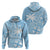 Custom Indo Fijians Zip Hoodie Fiji ke Hindustani Polyneisan Paisley Blue Style