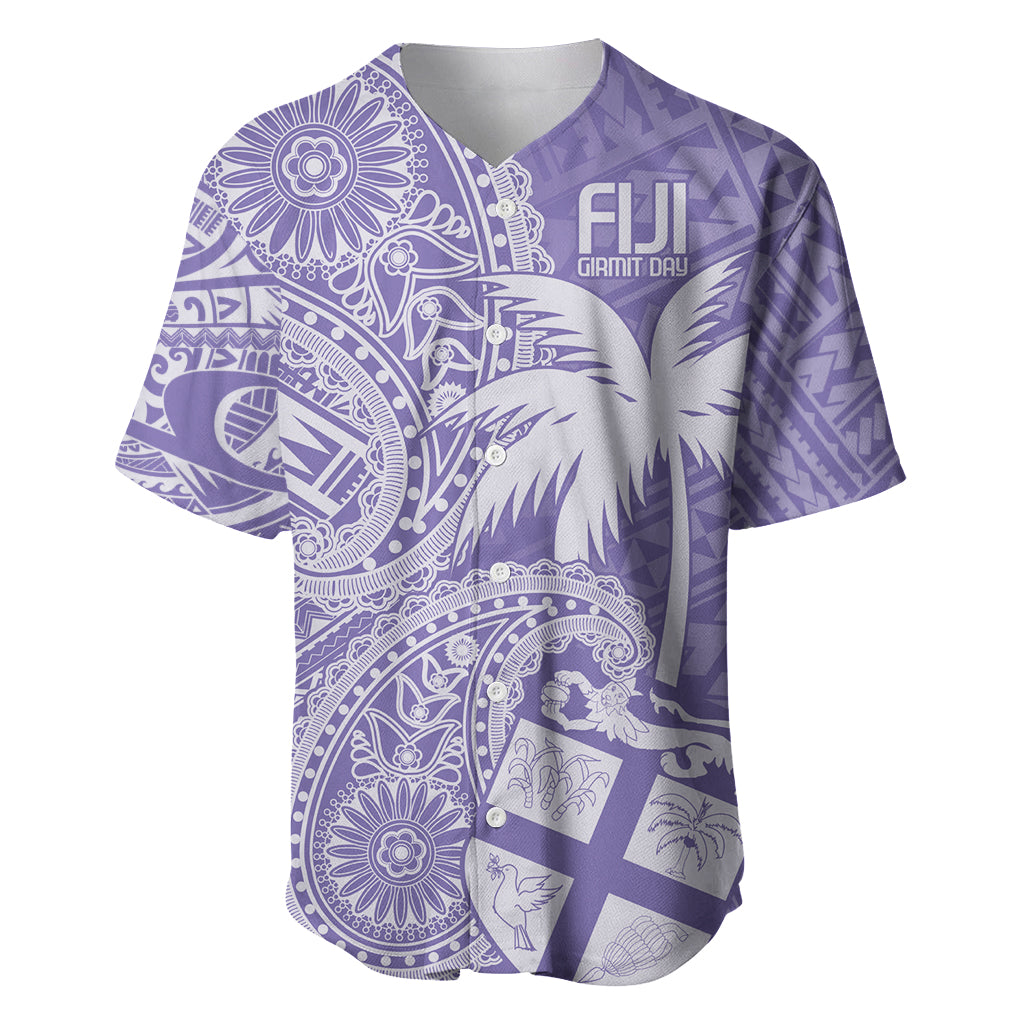 Custom Indo Fijians Baseball Jersey Fiji ke Hindustani Polyneisan Paisley Purple Style