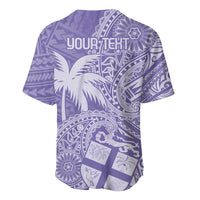 Custom Indo Fijians Baseball Jersey Fiji ke Hindustani Polyneisan Paisley Purple Style
