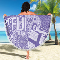 Custom Indo Fijians Beach Blanket Fiji ke Hindustani Polyneisan Paisley Purple Style
