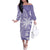 Custom Indo Fijians Family Matching Off The Shoulder Long Sleeve Dress and Hawaiian Shirt Fiji ke Hindustani Polyneisan Paisley Purple Style