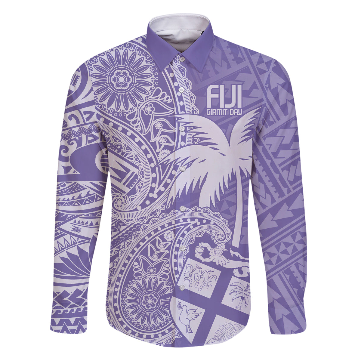 Custom Indo Fijians Family Matching Puletasi and Hawaiian Shirt Fiji ke Hindustani Polyneisan Paisley Purple Style