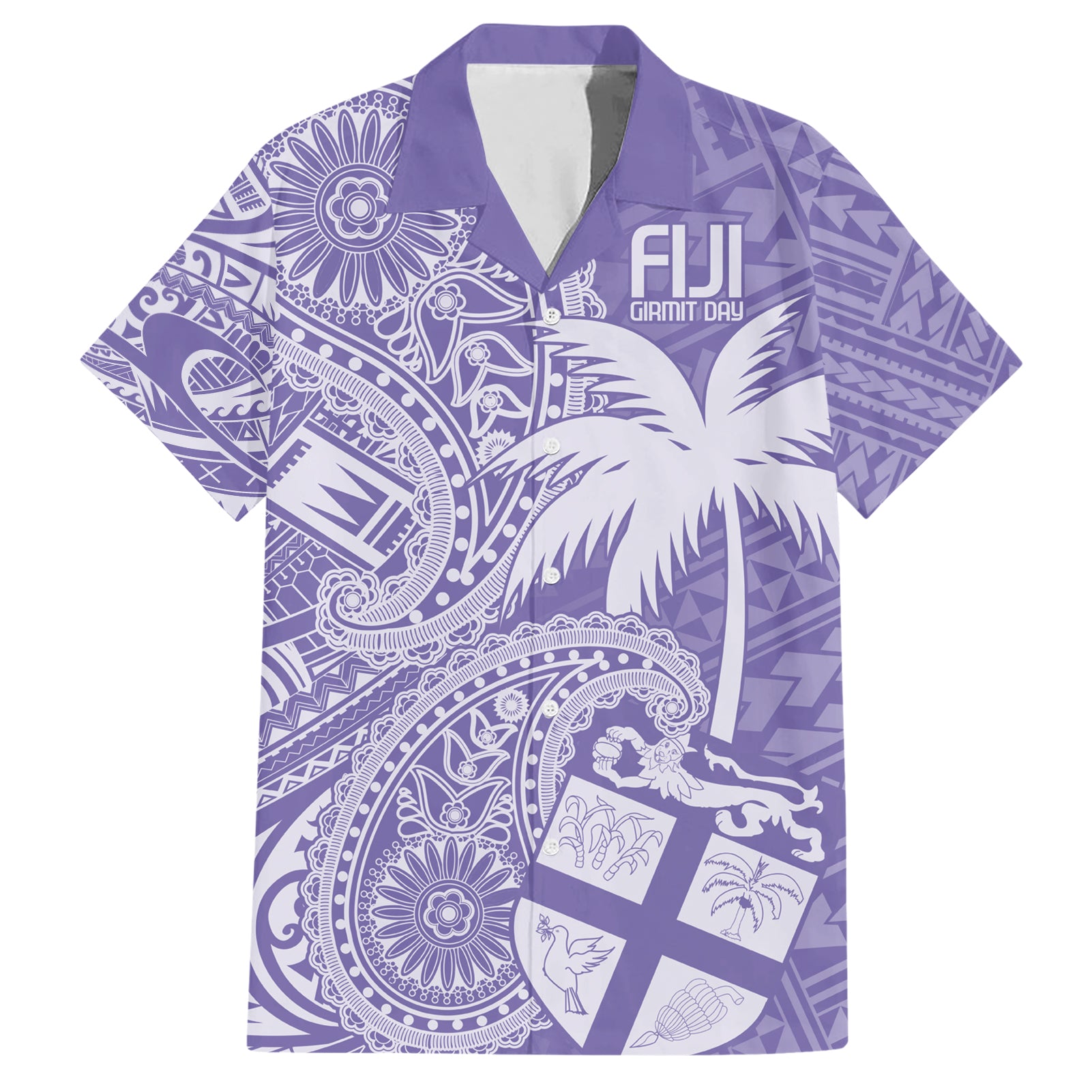 Custom Indo Fijians Hawaiian Shirt Fiji ke Hindustani Polyneisan Paisley Purple Style