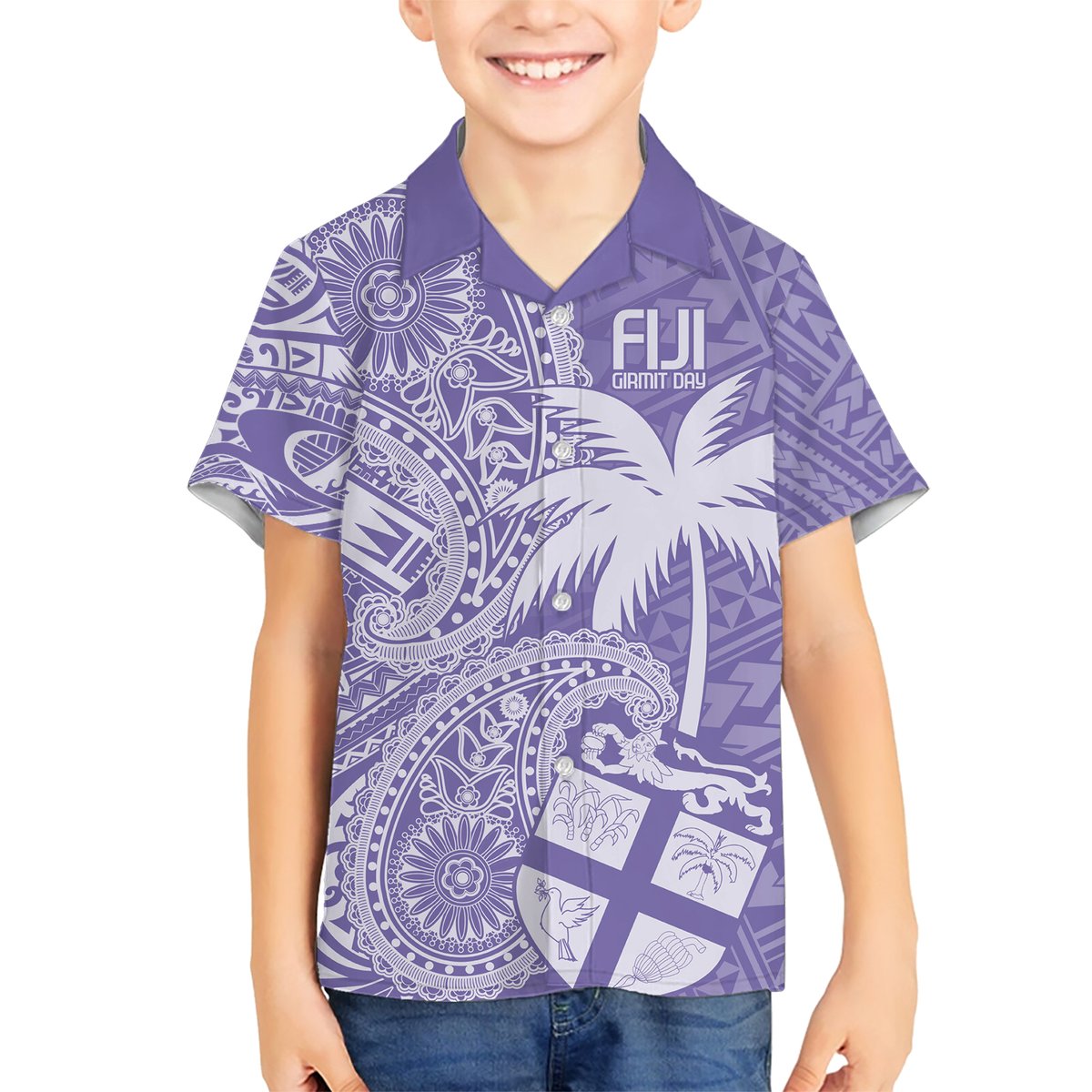Custom Indo Fijians Hawaiian Shirt Fiji ke Hindustani Polyneisan Paisley Purple Style LT9 - Polynesian Pride