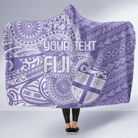 Custom Indo Fijians Hooded Blanket Fiji ke Hindustani Polyneisan Paisley Purple Style