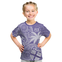 Custom Indo Fijians Kid T Shirt Fiji ke Hindustani Polyneisan Paisley Purple Style LT9 Purple - Polynesian Pride