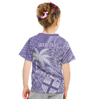 Custom Indo Fijians Kid T Shirt Fiji ke Hindustani Polyneisan Paisley Purple Style LT9 - Polynesian Pride