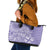 Custom Indo Fijians Leather Tote Bag Fiji ke Hindustani Polyneisan Paisley Purple Style