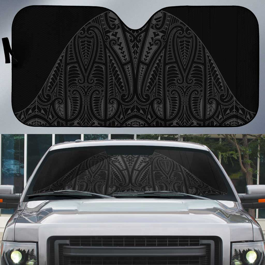 Queensland Maori Rugby Nga Hau e Wha Auto Sun Shade Black Motif - Polynesian Pride