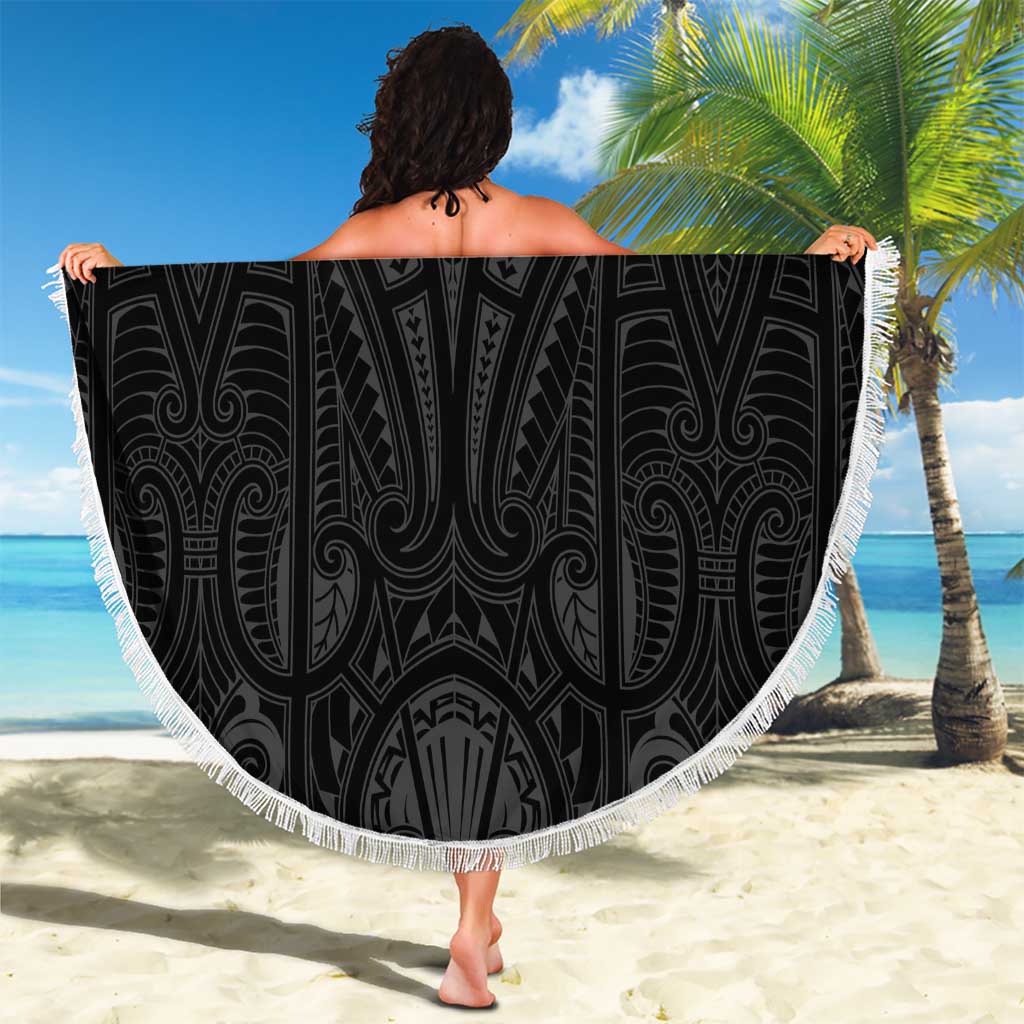 Queensland Maori Rugby Nga Hau e Wha Beach Blanket Black Motif