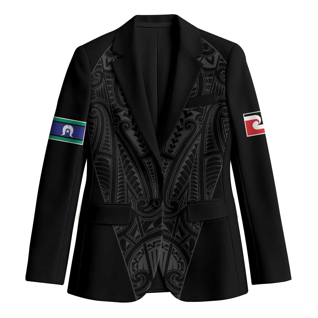 Queensland Maori Rugby Nga Hau e Wha Blazer Black Motif - Polynesian Pride