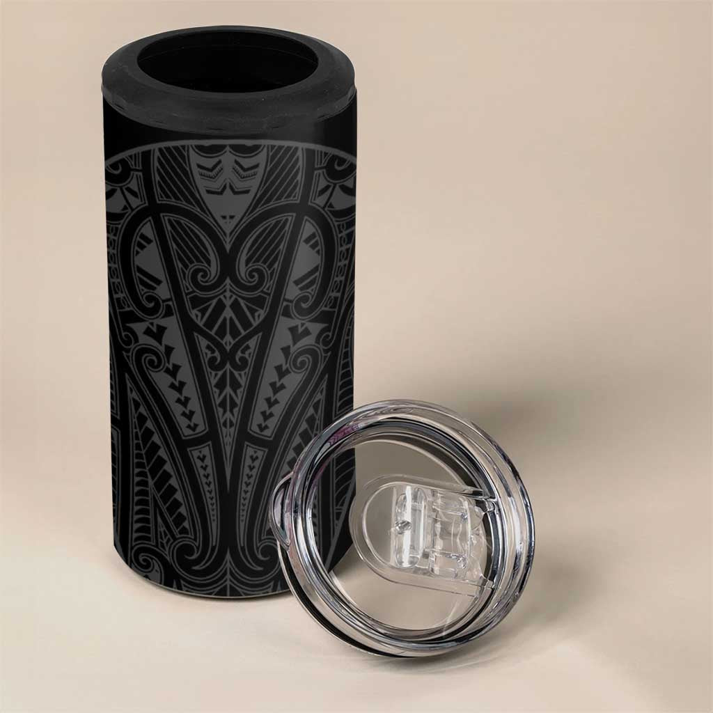 Queensland Maori Rugby Nga Hau e Wha 4 in 1 Can Cooler Tumbler Black Motif