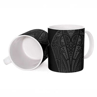 Queensland Maori Rugby Nga Hau e Wha Ceramic Mug Black Motif - Polynesian Pride