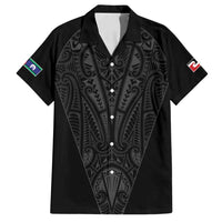 Queensland Maori Rugby Nga Hau e Wha Family Matching Long Sleeve Bodycon Dress and Hawaiian Shirt Black Motif LT9 Dad's Shirt - Short Sleeve Black - Polynesian Pride