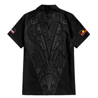 Queensland Maori Rugby Nga Hau e Wha Family Matching Mermaid Dress and Hawaiian Shirt Black Motif LT9 - Polynesian Pride
