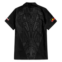 Queensland Maori Rugby Nga Hau e Wha Family Matching Off The Shoulder Long Sleeve Dress and Hawaiian Shirt Black Motif LT9 - Polynesian Pride