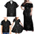Queensland Maori Rugby Nga Hau e Wha Family Matching Off Shoulder Maxi Dress and Hawaiian Shirt Black Motif