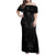 Queensland Maori Rugby Nga Hau e Wha Family Matching Off Shoulder Maxi Dress and Hawaiian Shirt Black Motif