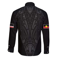 Queensland Maori Rugby Nga Hau e Wha Family Matching Puletasi and Hawaiian Shirt Black Motif LT9 - Polynesian Pride