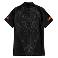Queensland Maori Rugby Nga Hau e Wha Family Matching Short Sleeve Bodycon Dress and Hawaiian Shirt Black Motif LT9 - Polynesian Pride