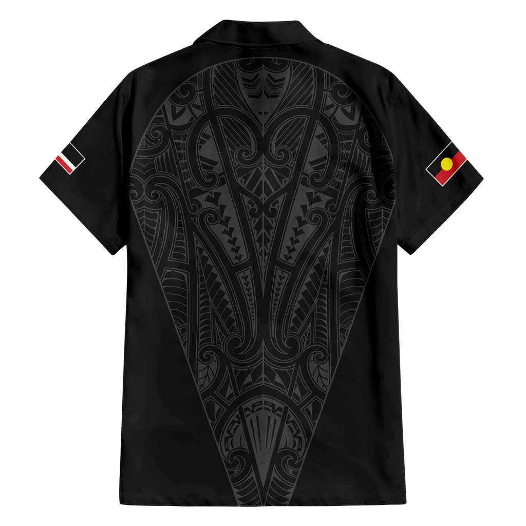 Queensland Maori Rugby Nga Hau e Wha Hawaiian Shirt Black Motif