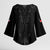 Queensland Maori Rugby Nga Hau e Wha Kimono Sleeve Blouse Black Motif - Polynesian Pride
