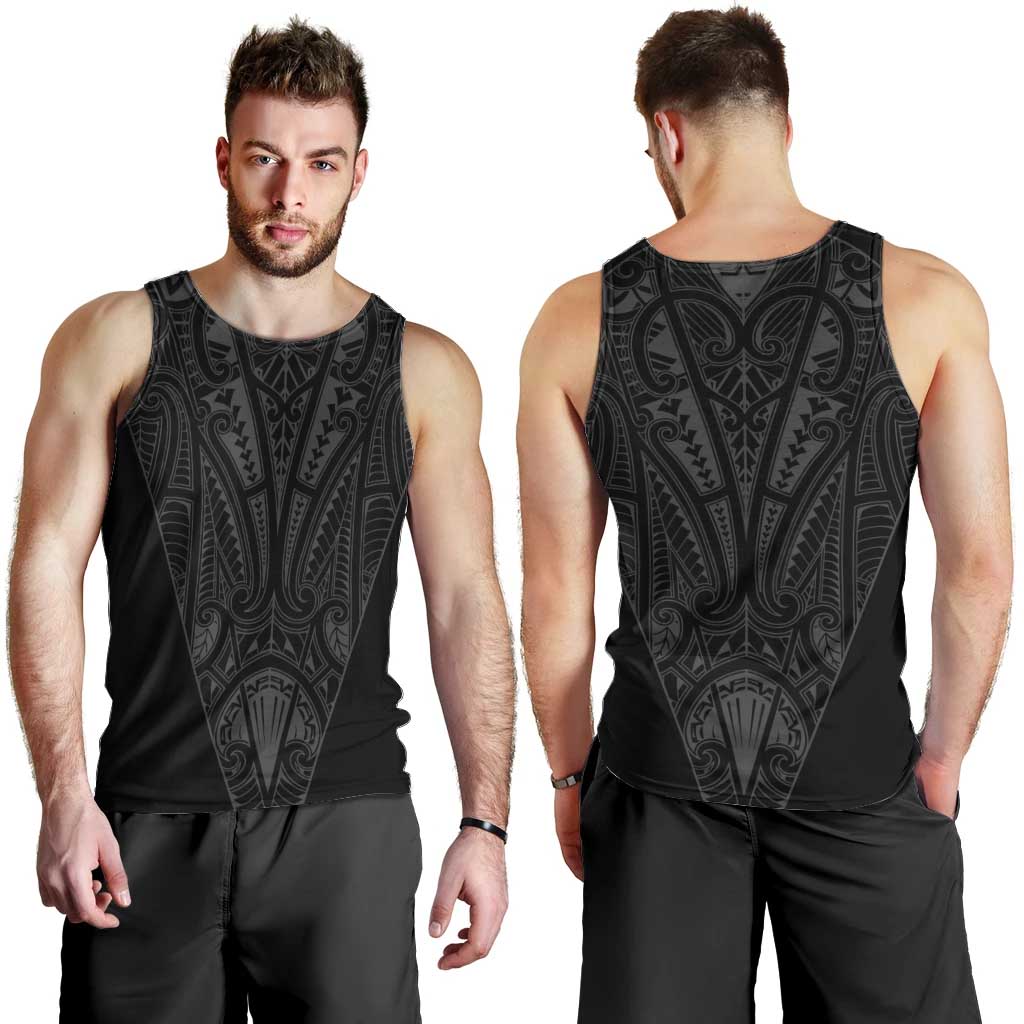 Queensland Maori Rugby Nga Hau e Wha Men Tank Top Black Motif