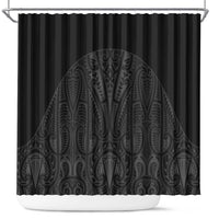 Queensland Maori Rugby Nga Hau e Wha Shower Curtain Black Motif