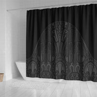 Queensland Maori Rugby Nga Hau e Wha Shower Curtain Black Motif