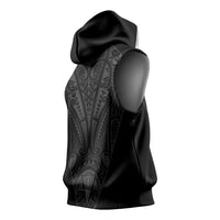 Queensland Maori Rugby Nga Hau e Wha Sleeveless Hoodie Black Motif - Polynesian Pride