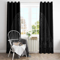 Queensland Maori Rugby Nga Hau e Wha Window Curtain Black Motif