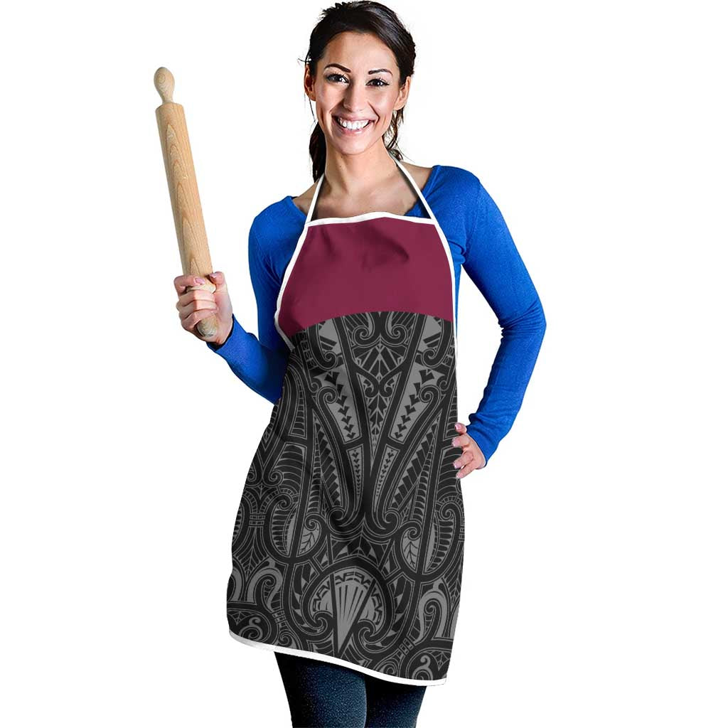 Queensland Maori Rugby Nga Hau e Wha Apron Maroon Motif - Polynesian Pride